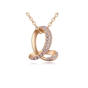 BENT SNAKE- FEHÉR -ARANY KRISTÁLYOS NYAKLÁNC