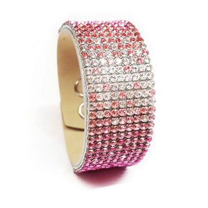 9 KŐSOROS BŐR KARKÖTŐ- FUCHSIA, ROSE, LIGHT ROSE, CRYSTAL - SWAROVSKI KRISTÁLYOS - RÓZSASZÍN