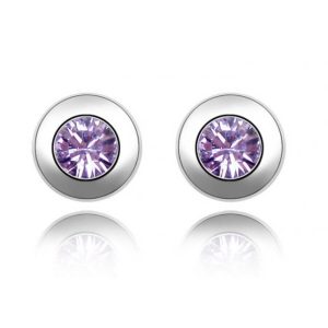 APRÓ KÖR-LILA - SWAROVSKI KRISTÁLYOS - FÜLBEVALÓ