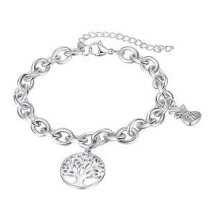 ÉLETFA- NEMESACÉL KARKÖTŐ - EZÜST SZÍNBEN