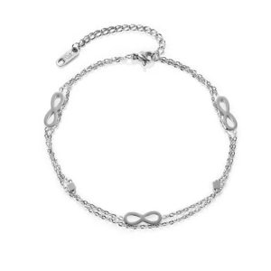 VÉGTELEN EZÜST SZÍNŰ BOKALÁNC- nemesacél