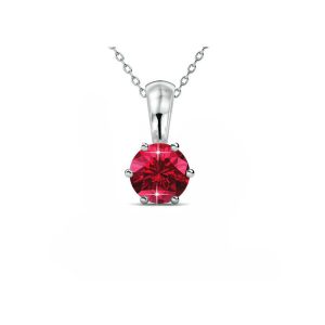 JÚLIUS-BIRTH STONE SWAROVSKI KRISTÁLYOS NYAKLÁNC- Ruby- piros