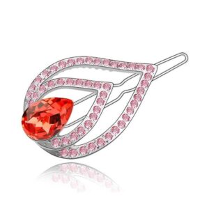 CSILLÁMLEVÉL - SWAROVSKI KRISTÁLYOS HAJCSAT - PIROS