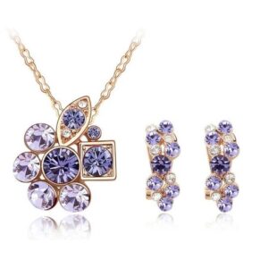 PLUVIA ÉKSZERSZETT - LILA - SWAROVSKI KRISTÁLYOS