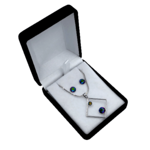 ROMBUSZ- SWAROVSKI KRISTÁLYOS NEMESACÉL ÉKSZERSZETT