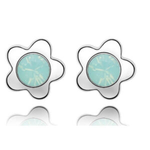 APRÓ VIRÁGOK - OPÁLZÖLD - SWAROVSKI KRISTÁLYOS - FÜLBEVALÓ