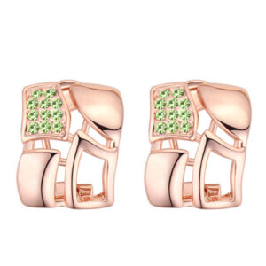 BRILLIANT SQUARE - SWAROVSKI KRISTÁLYOS FÜLBEVALÓ - ZÖLD