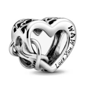 PANDORA STÍLUSÚ EZÜST CHARM - "Szeretlek anya!"